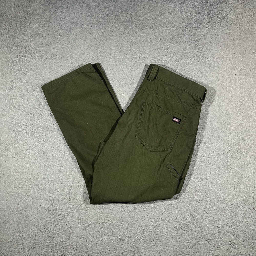 Dickies Ripstop Pants Mens 36x30 Military Green Straight Leg #3810